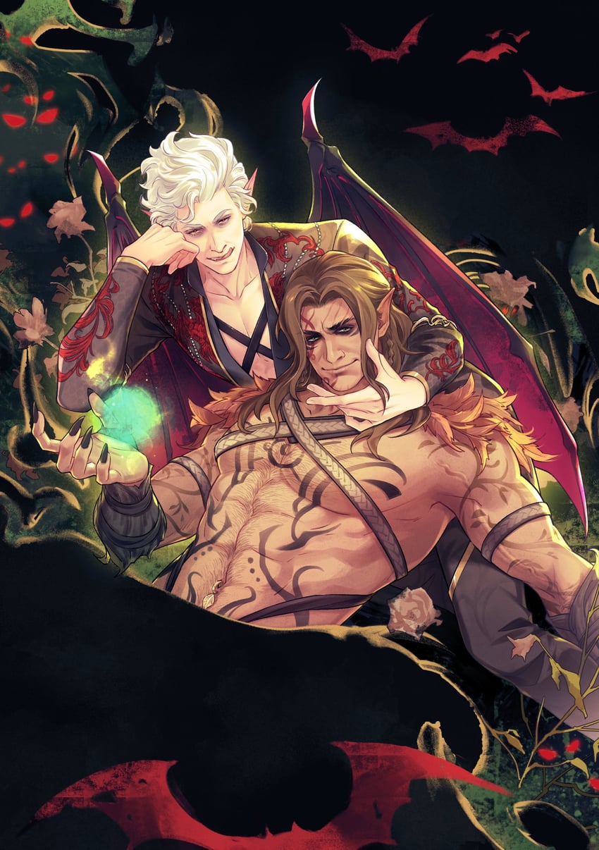 astarion and halsin (dungeons & dragons and 2 more) drawn by asahi_(baiyameng)