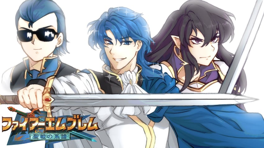 ayra, sigurd, and lex (fire emblem and 1 more) drawn by tridisart