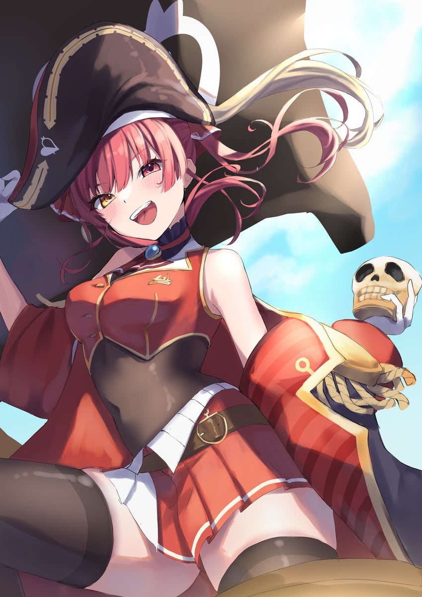 houshou marine and dokuro-kun (hololive) drawn by scarf_(50464982)