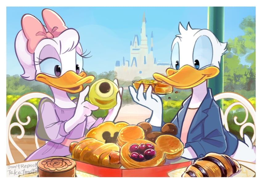 mickey mouse, donald duck, daisy duck, and mike wazowski (mickey mouse & friends and 2 more) drawn by takatmaorange