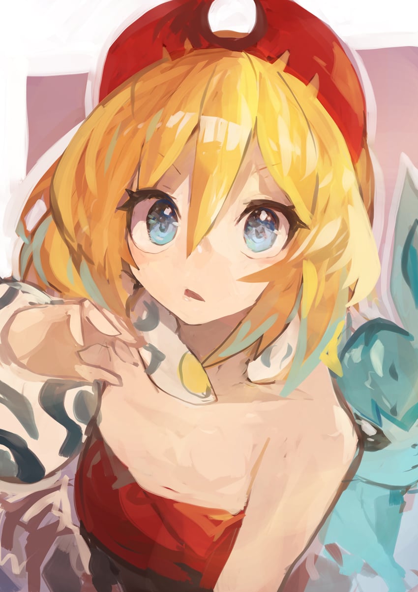 glaceon and irida (pokemon and 1 more) drawn by kaamin_(mariarose753)