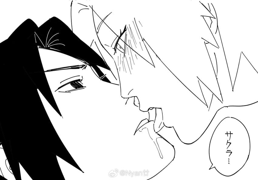 haruno sakura and uchiha sasuke (naruto and 1 more) drawn by nyan_2020