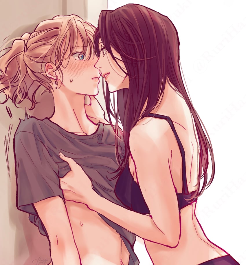 misaki manatsu and isshiki fuuka (original) drawn by hazuki_ruri