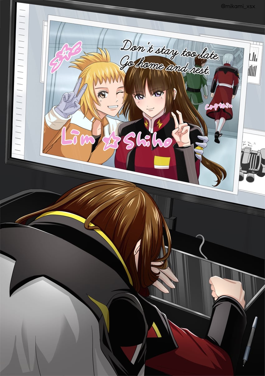 yzak joule and shiho hahnenfuss (gundam and 2 more) drawn by mikami_xsx