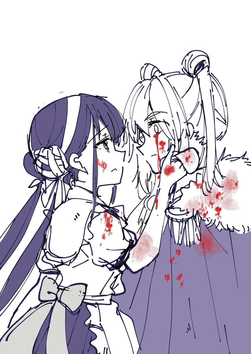 satsuki mari and yamawaki bon ivar (heaven burns red) drawn by sanpachishiki_(gyokusai-jima)