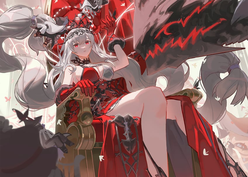 skadi, specter, skadi the corrupting heart, gladiia, ulpianus, and 1 more (arknights) drawn by araiyme
