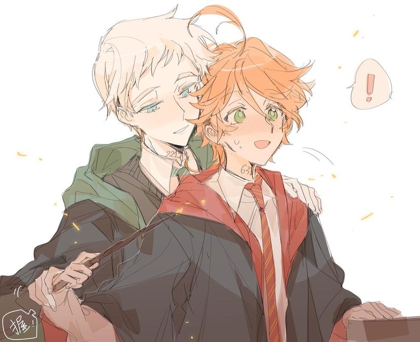 emma and norman (wizarding world and 2 more) drawn by m_omoo