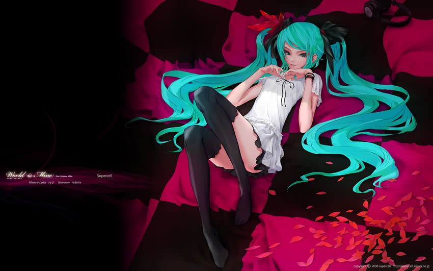 hatsune miku (vocaloid and 2 more) drawn by redjuice