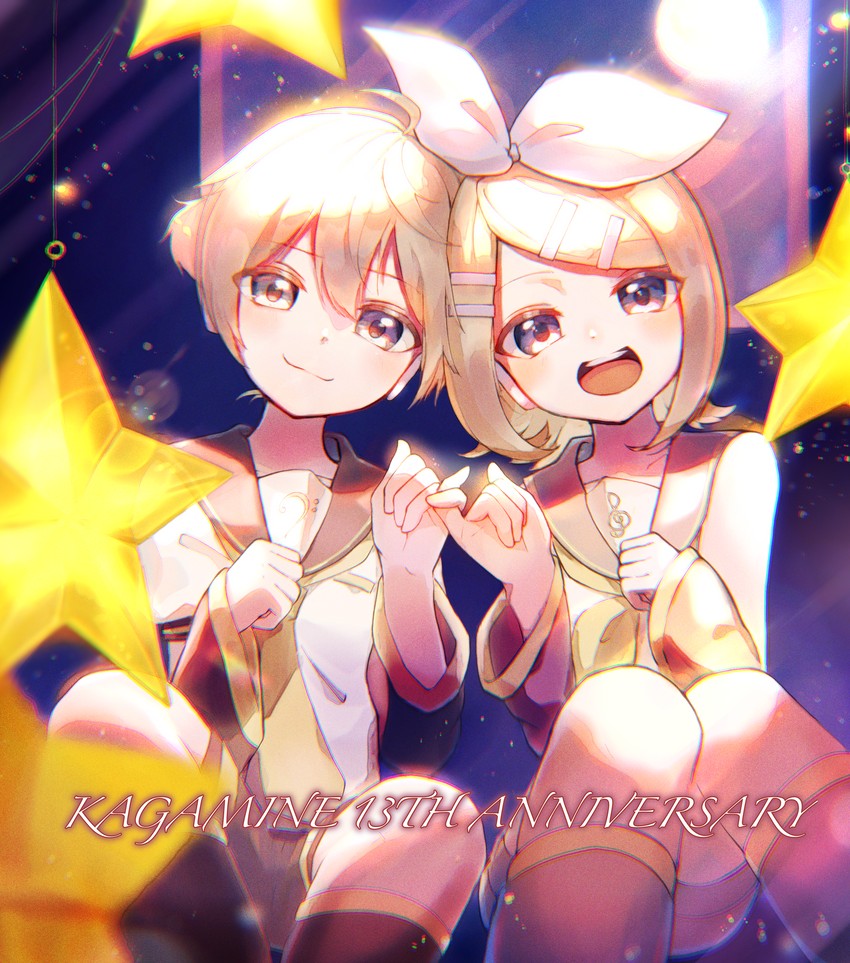 kagamine rin and kagamine len (vocaloid) drawn by kanato_1227