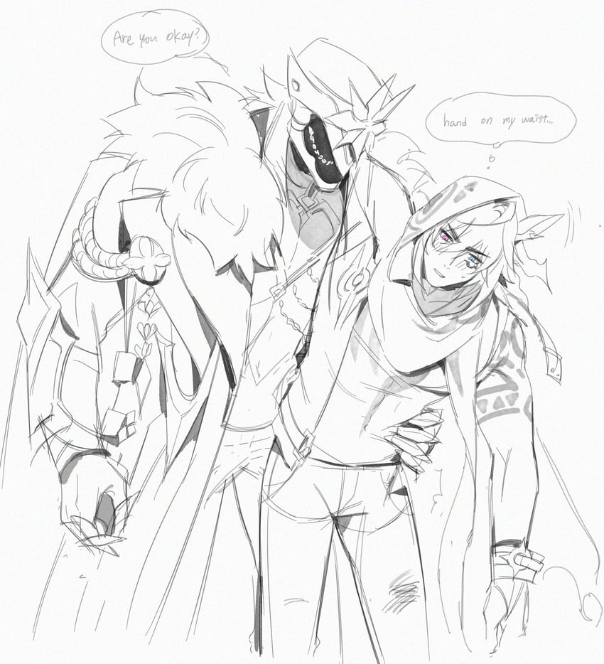 ororon and capitano (genshin impact) drawn by mayonnaise_mon