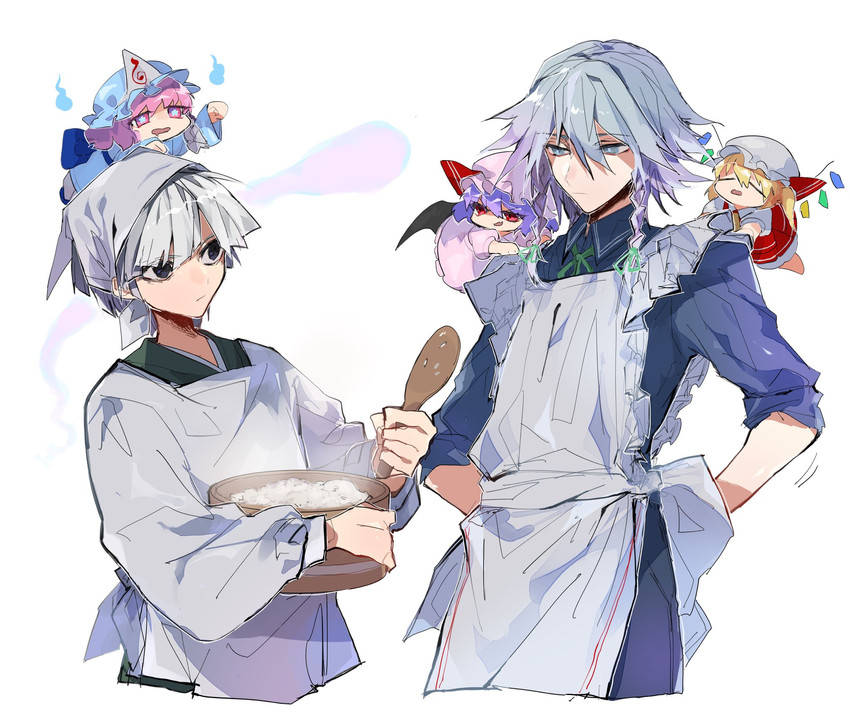 remilia scarlet, flandre scarlet, izayoi sakuya, konpaku youmu, and saigyouji yuyuko (touhou) drawn by fuuga_(perv_rsity)