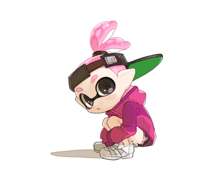 inkling player character and inkling boy (splatoon) drawn by spl8ya