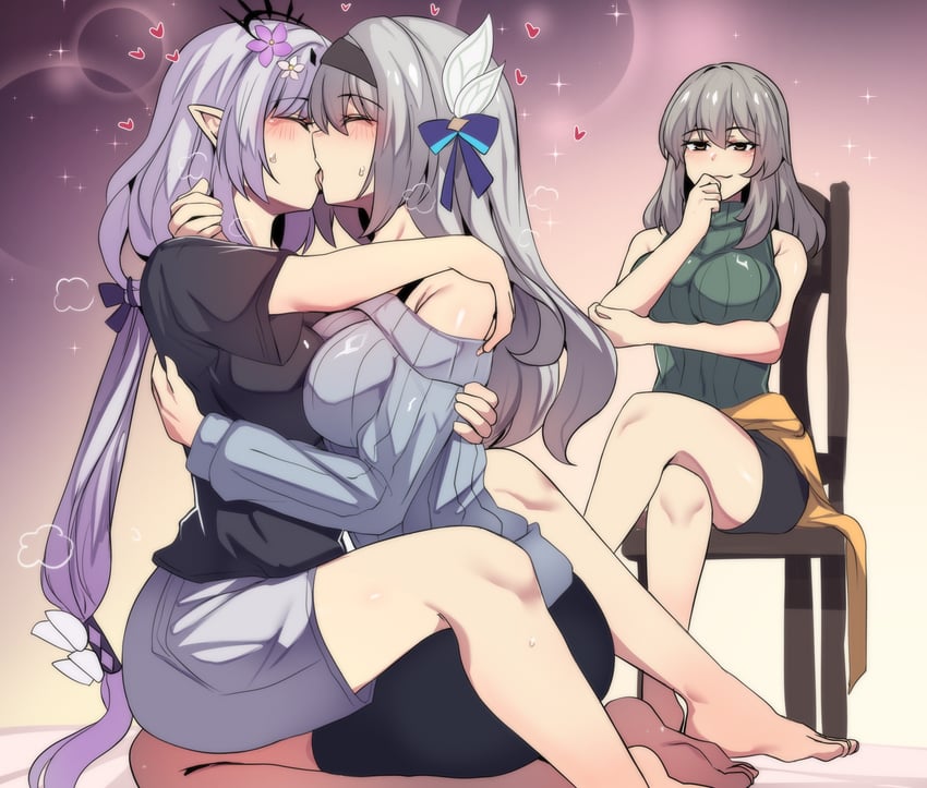 trailblazer, firefly, stelle, and castorice (honkai and 1 more) drawn by hinghoi