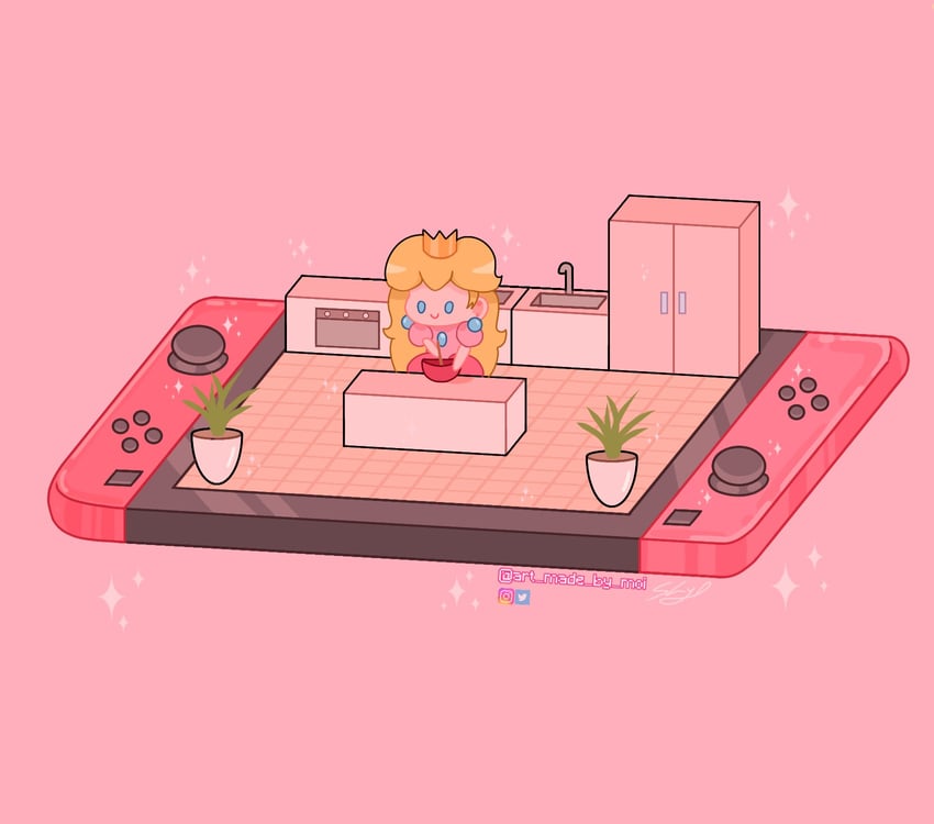 princess peach (mario and 1 more) drawn by artmadebymoi