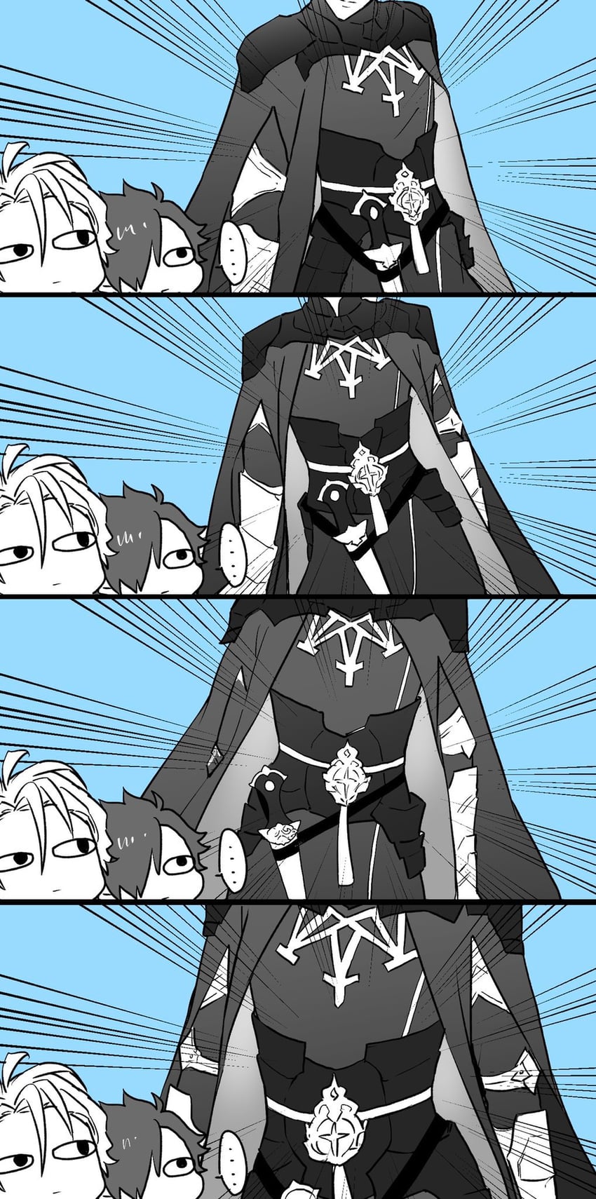 dimitri alexandre blaiddyd, male byleth, and male shez (fire emblem and 2 more) drawn by weooooow