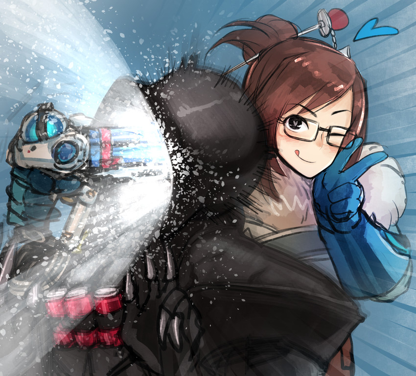 mei and reaper (overwatch and 1 more) drawn by nishiide_kengorou