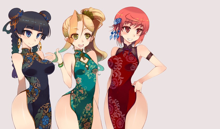 kaguya, saruwatari akari, and otohime (kagaminomachi no kaguya) drawn by kusanagi_tonbo