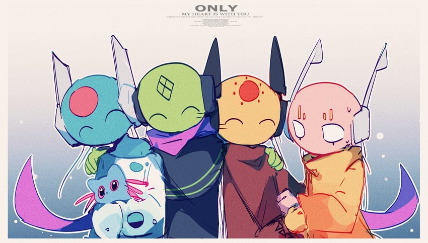 looks to the moon, five pebbles, rivulet, seven red suns, and no significant harassment (rain world) drawn by kuame_03