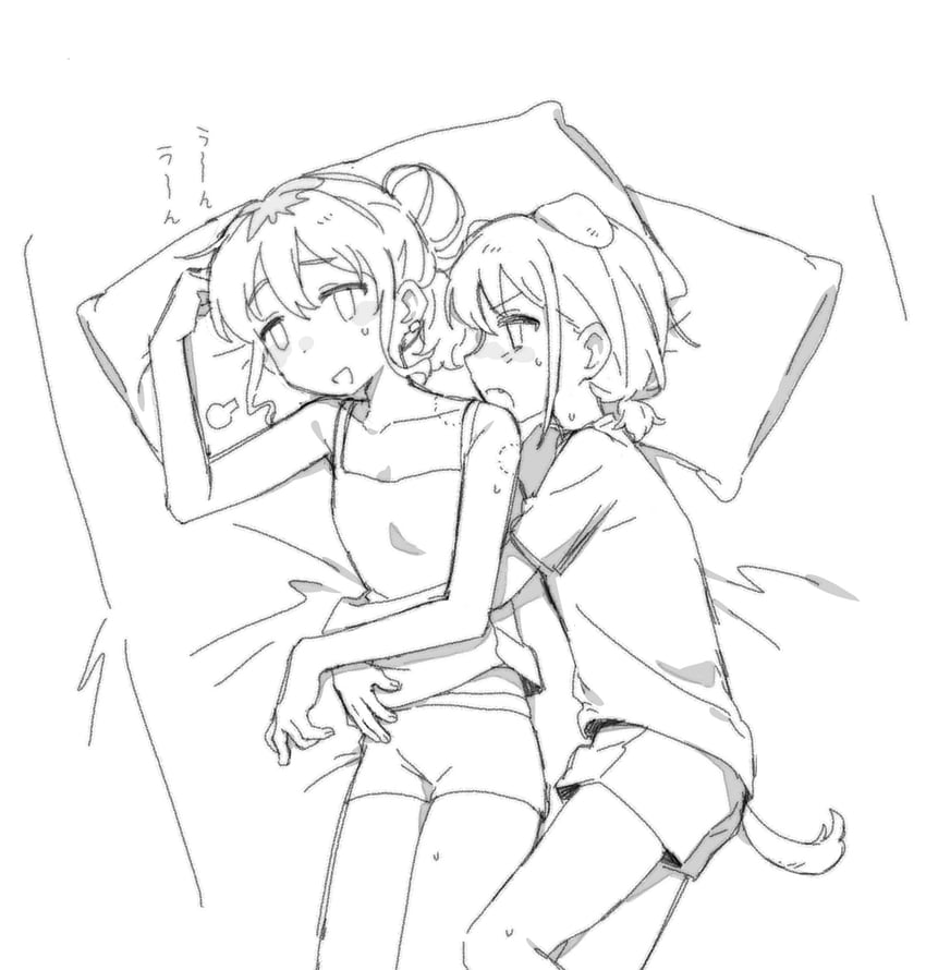 iseri nina and kawaragi momoka (girls band cry) drawn by rice_(somasuki_77)