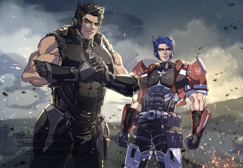 optimus prime and optimus primal (transformers and 2 more) drawn by kurosaki_sasori