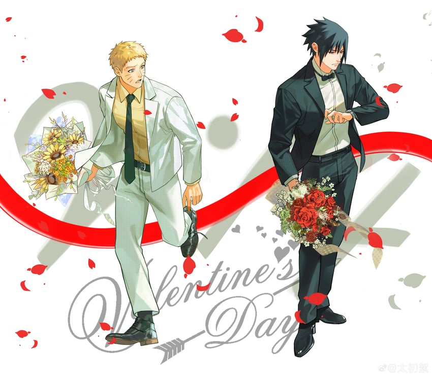 uzumaki naruto and uchiha sasuke (naruto) drawn by taichu_xu