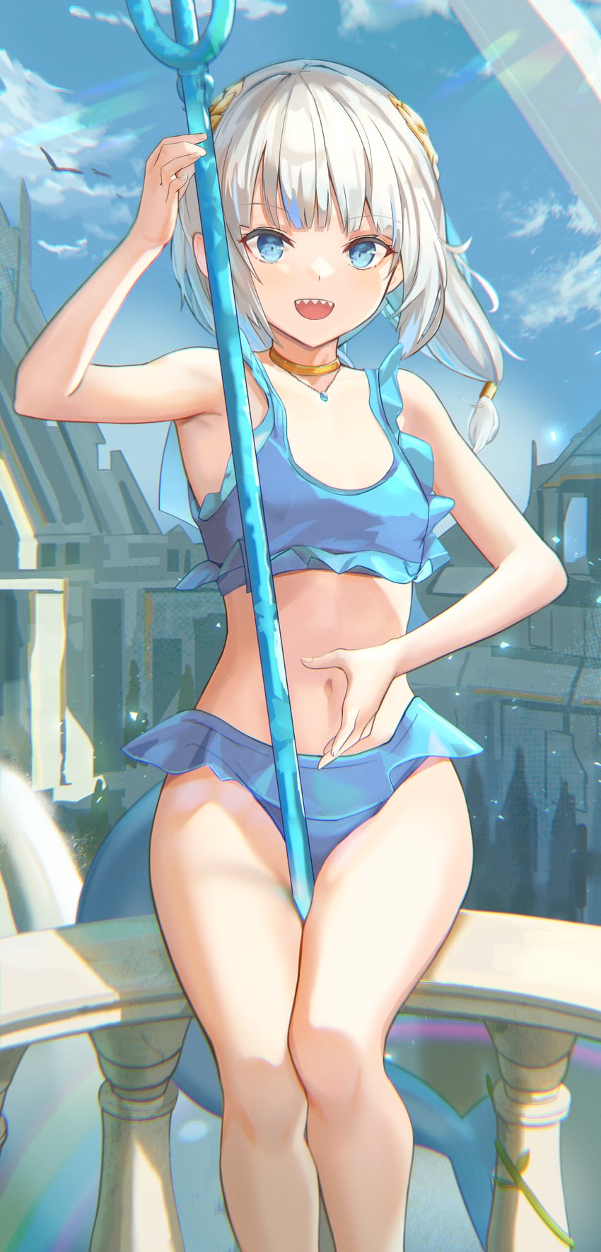 gawr gura (hololive and 1 more) drawn by dolphenry