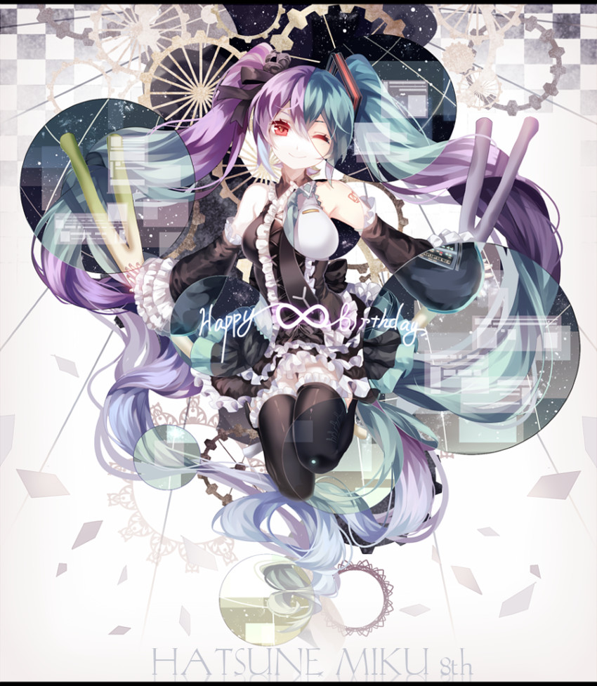 hatsune miku (vocaloid and 1 more) drawn by shouen_kigashi