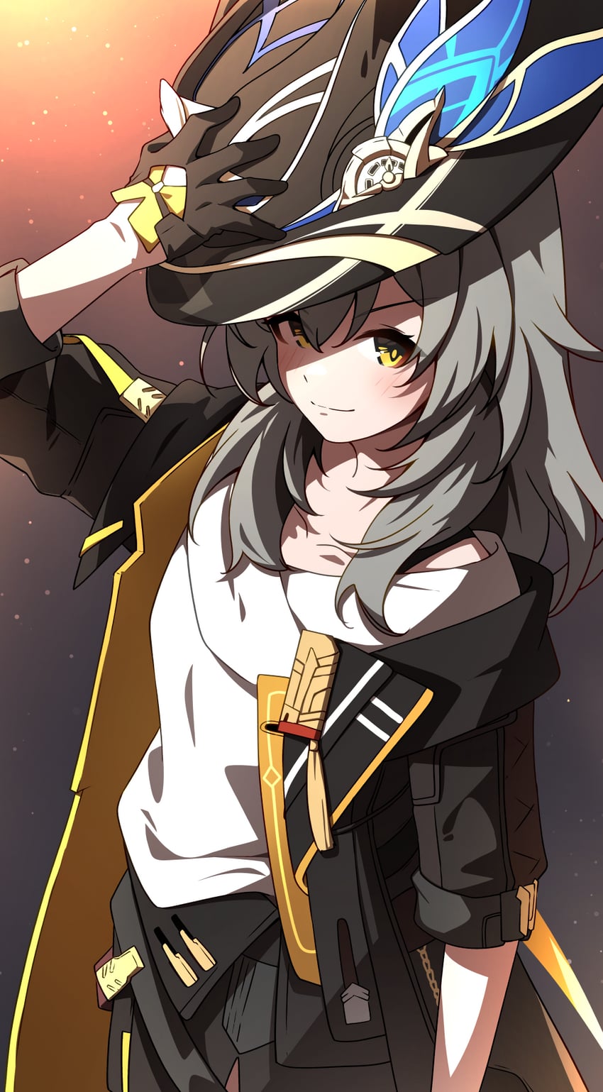 trailblazer and stelle (honkai and 1 more) drawn by ecliygame