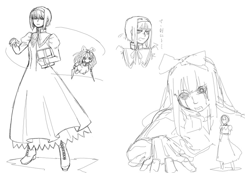 alice margatroid, shanghai doll, and goliath doll (touhou) drawn by kuroi_yasu