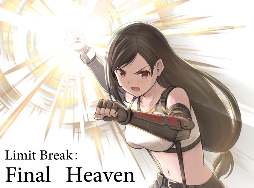 tifa lockhart (final fantasy and 2 more) drawn by haniwa_(leaf_garden)