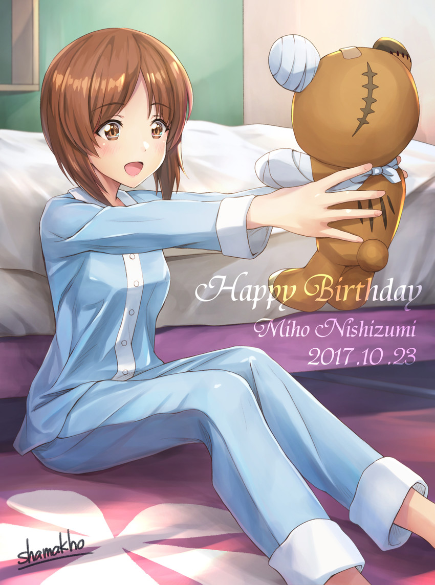 nishizumi miho and boko (girls und panzer) drawn by shamakho
