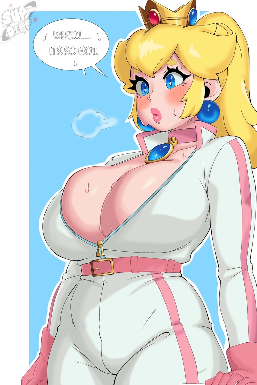 princess peach and biker peach (mario and 1 more) drawn by supdiff