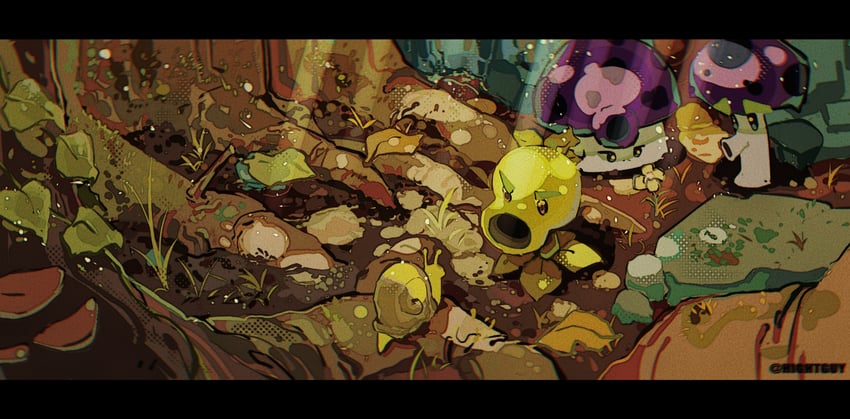 repeater, scaredy-shroom, and fume-shroom (plants vs. zombies) drawn by hightguy