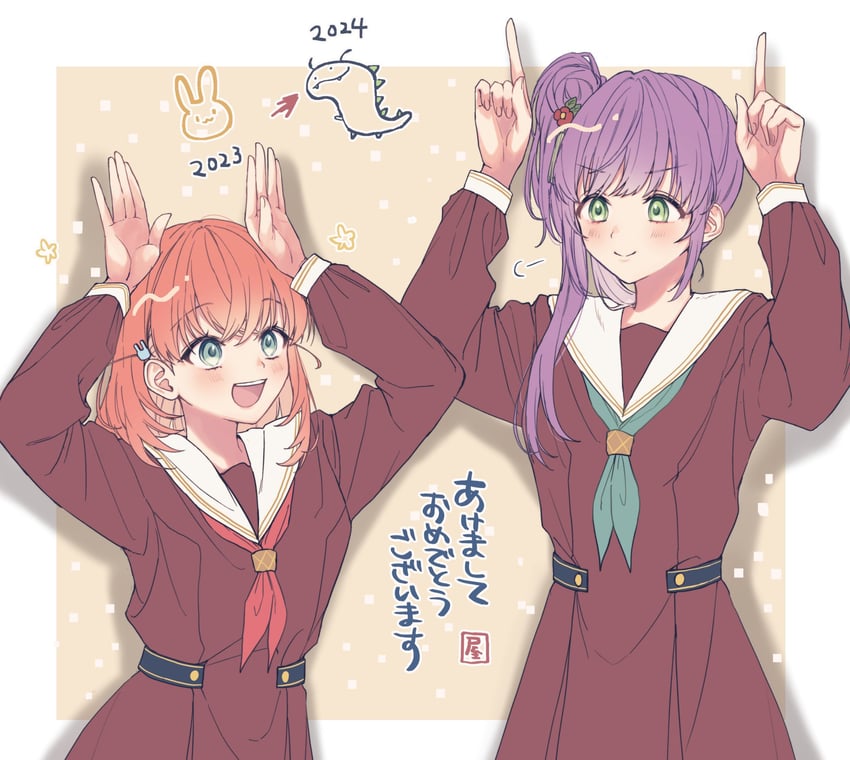 hinoshita kaho and otomune kozue (love live! and 1 more) drawn by azuma_(no488888)