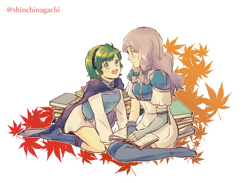 nino and florina (fire emblem and 2 more) drawn by nishimura_(shinchinagachi)