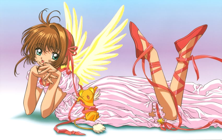 kinomoto sakura and kero (cardcaptor sakura and 1 more) drawn by abe_hisashi