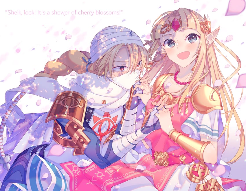 princess zelda and sheik (the legend of zelda and 3 more) drawn by miri_(cherryjelly)