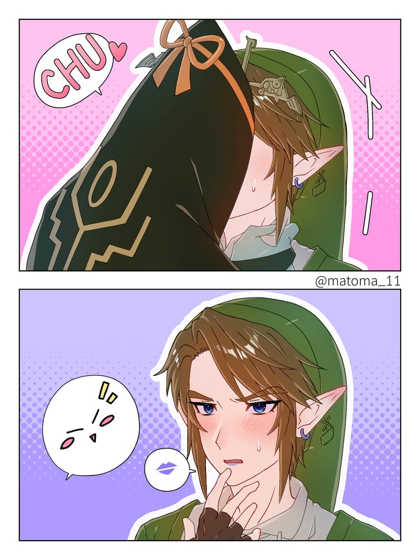 link and midna (the legend of zelda and 1 more) drawn by matoma_11