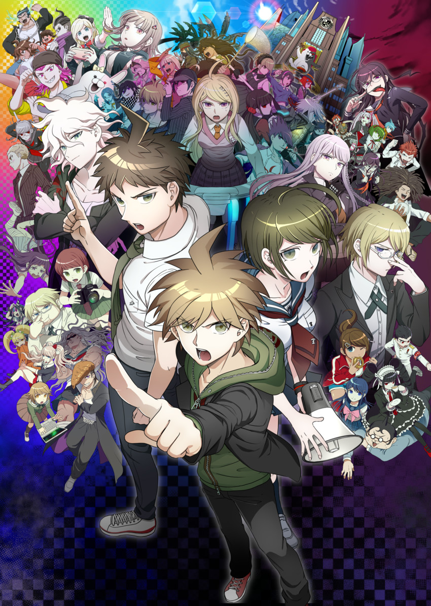 nanami chiaki, oma kokichi, saihara shuichi, komaeda nagito, hinata hajime, and 50 more (danganronpa and 5 more) drawn by mitsumame0810