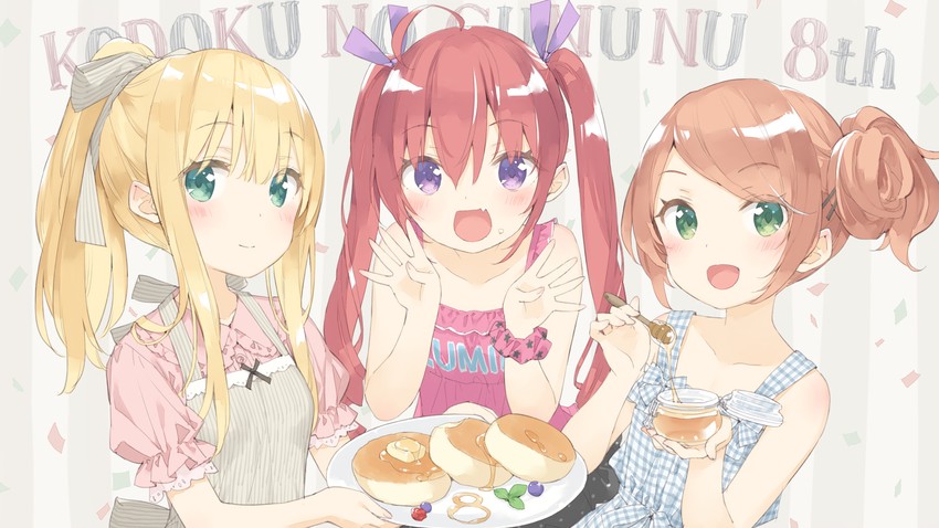 shimotsuki potofu, hazuki watora, and minazuki sarami (original) drawn by kani_biimu
