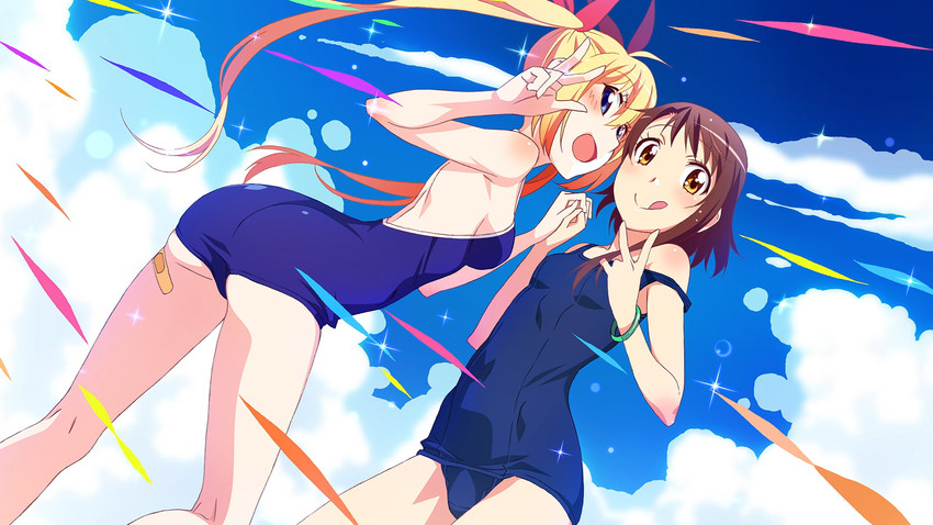 kirisaki chitoge and onodera kosaki (nisekoi) drawn by watanabe_akio