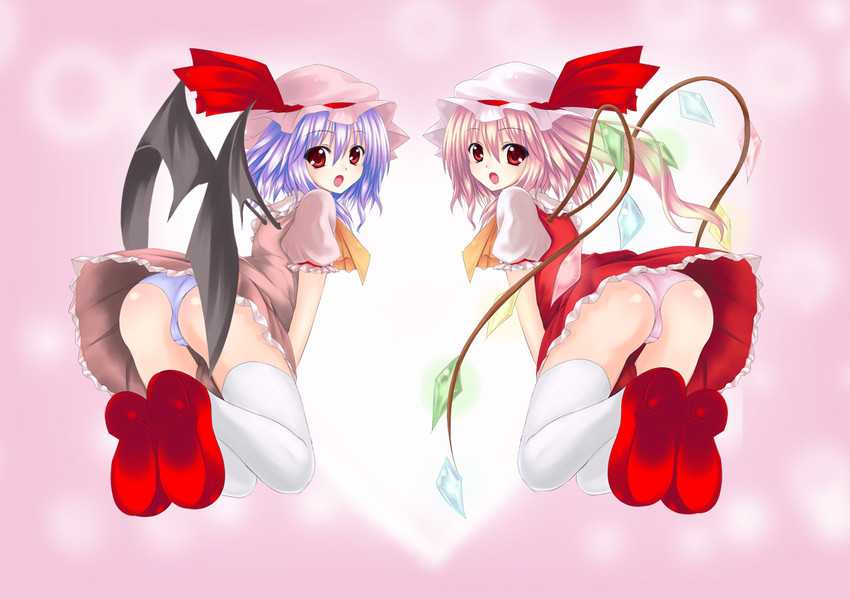 remilia scarlet and flandre scarlet (touhou) drawn by utakata_(kochou_no_yume)