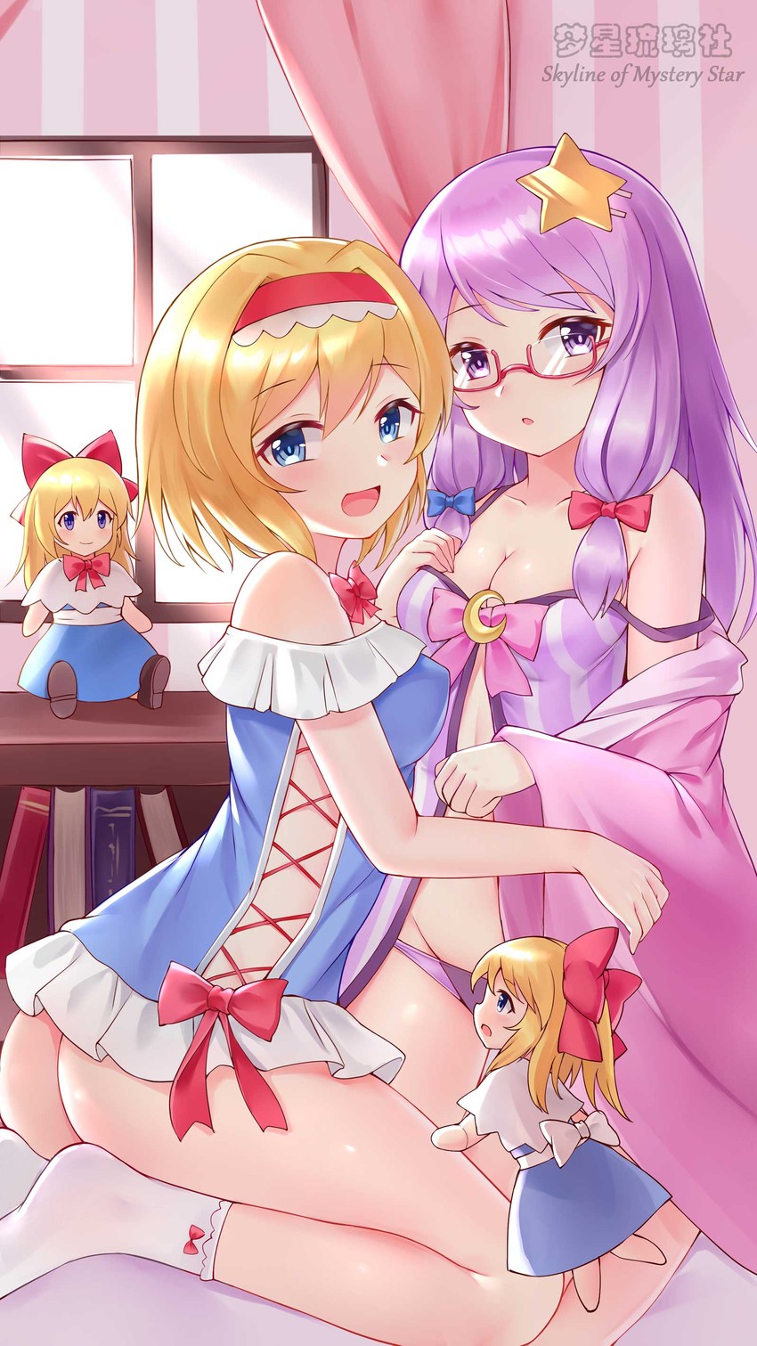alice margatroid, patchouli knowledge, and shanghai doll (touhou) drawn by yangshangshu