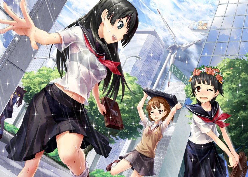 misaka mikoto, shirai kuroko, saten ruiko, index, last order, and 1 more (toaru majutsu no index and 1 more) drawn by tonoimo