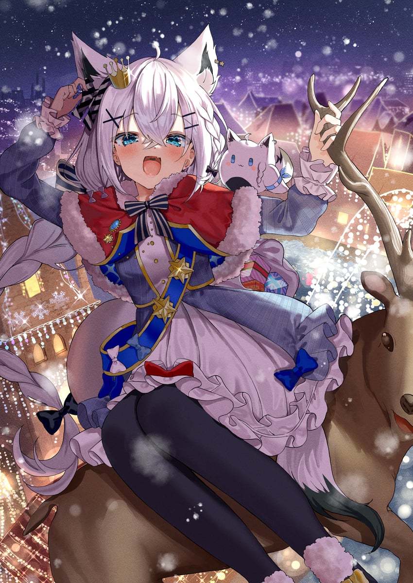 shirakami fubuki and fubuchun (hololive) drawn by jinbei_(user_tpny4757)