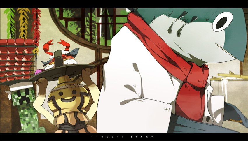 felyne and creeper (touhou and 4 more) drawn by siirakannu