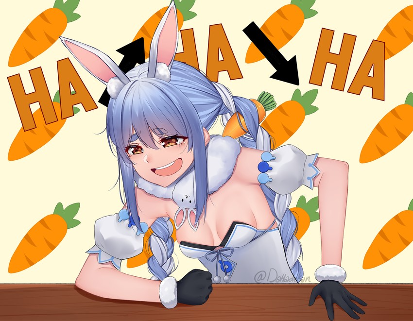 usada pekora and don-chan (hololive) drawn by dahadekan