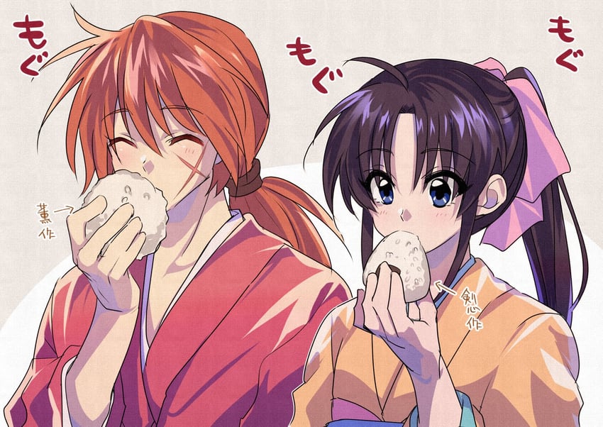 himura kenshin and kamiya kaoru (rurouni kenshin) drawn by shiroto_iku