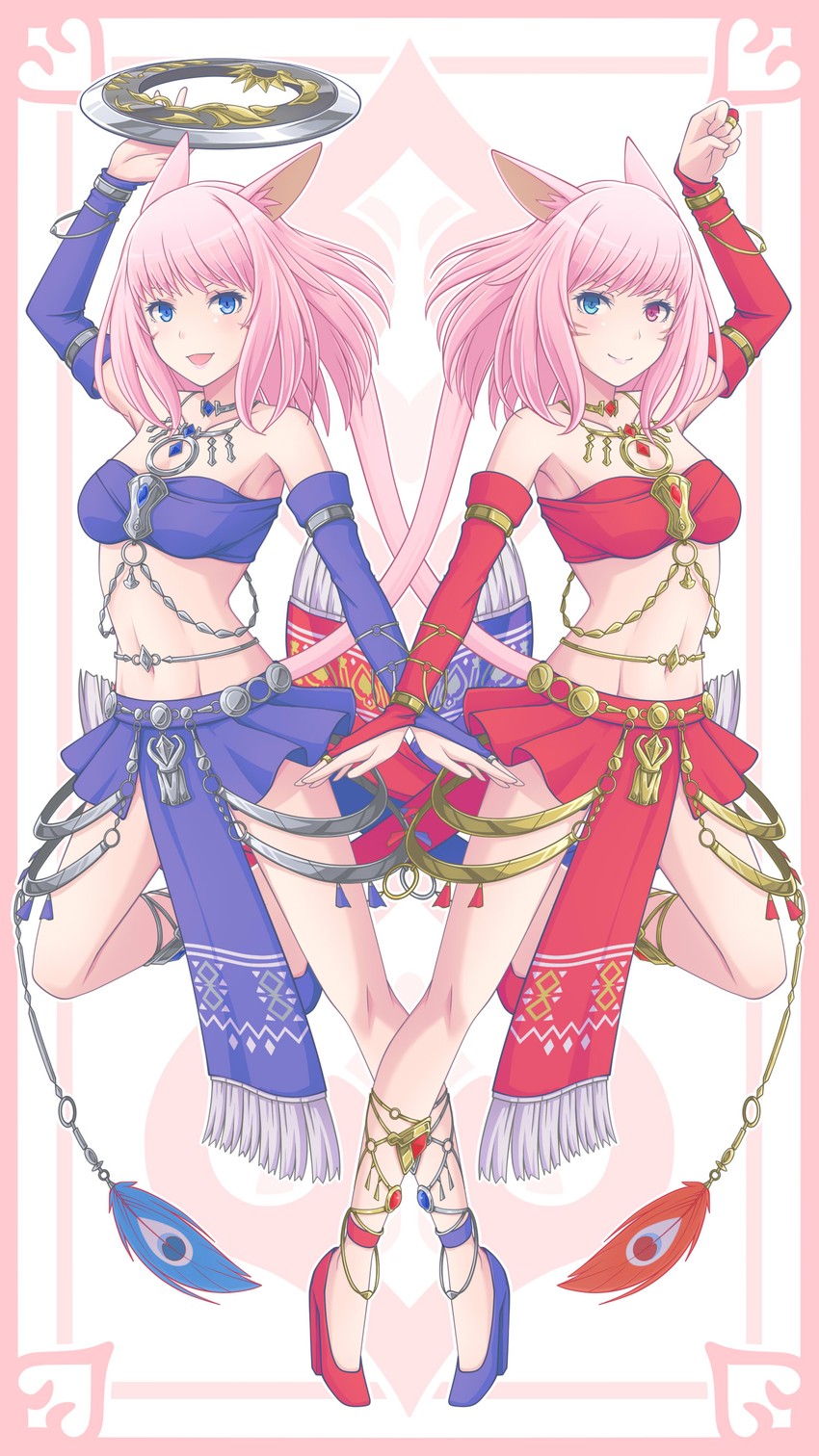 warrior of light and dancer (final fantasy and 1 more) drawn by yoruusagi