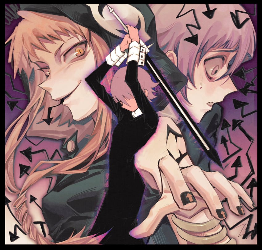 crona, medusa gorgon, and ragnarok (soul eater) drawn by aynm010330